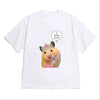 Funny Hamster Princess Meme Graphic T-Shirt for Women Girls Fashion Casual Short Sleeve Cute Y2k Tee Korean Style Versatile Tops