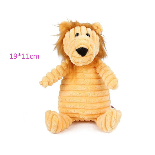 Corduroy Plush Animal Dog Toy: Choose Your Favorite Animal! Bite Resistant Squeaky Toys