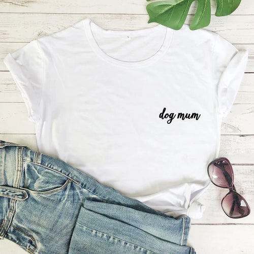 dog mum pocket tshirt cute women short sleeve dog mom tee shirt top