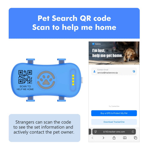 WanwayTech GP30 4G LTE Pet GPS Tracker - IP67 Waterproof