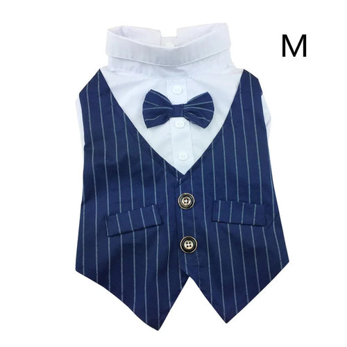 English Style Gentleman Dog Dress Puppy Suit with Tie for Formal Occasions Four Seasons Wedding Pet Photo Teddy Clothes
