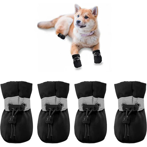 4Pcs Reflective Dog Shoes - Waterproof Non-slip Pet Boots