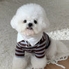 Pet Breathable T-shirt Trendy Striped Dog Clothes Summer Shirt Collar Teddy Tank Top Bichon Frise Fashion Short Sleeve