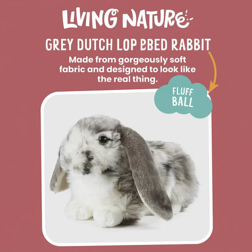 Gray Lop-Eared Rabbit Plush Toy, 10.6-inch Soft Simulated Rabbit Doll, Children's Day Gift, Home Bedroom Decoration