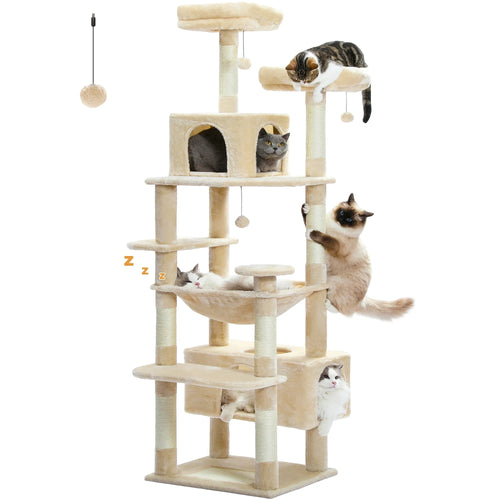PAWZ Road Large Cat Tree Tower - 72 Multi-Level with Condo Grey