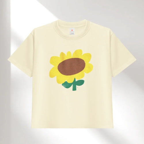 Boys Sun Flower T-shirts 2025 Summer Dog Tees for Kids Short-sleeve Girls Tops Cotton Children Shirts Baby Boys T Shirt