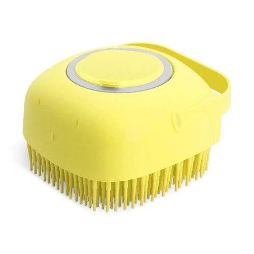 Silicone Pet Bath Brush with 80ml Shampoo Dispenser