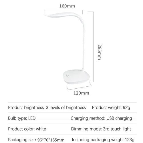 LED Desktop Desk Lamp USB Rechargeable Lighting Eye Protection Room Night Light Bedroom Bedside Student Reading Lamp