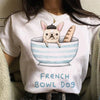 French Bulldog t shirt women graphic Tee girl Japanese clothes