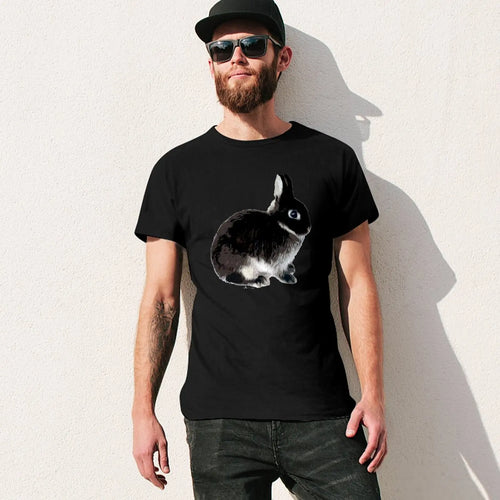 Black Otter Netherland Dwarf Rabbit T-Shirt Thanksgiving Casual Tee