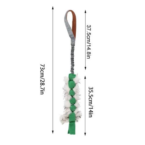 Interactive Squeaky Dog Rope Toy with Elastic Drawstring