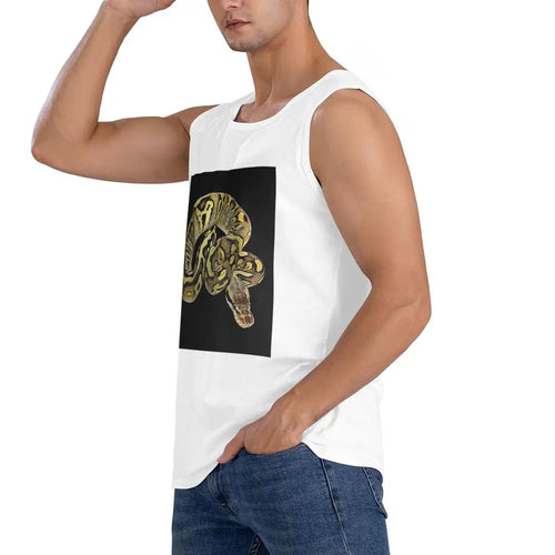 Ball Python Pastel Leopard 100% Cotton Men's Sweatshirt Vest Sleeveless Clothing Tees Men Tank Tops T-shirt