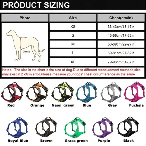 YOUSE Reflective Nylon Dog Harness - Adjustable Breathable Vest