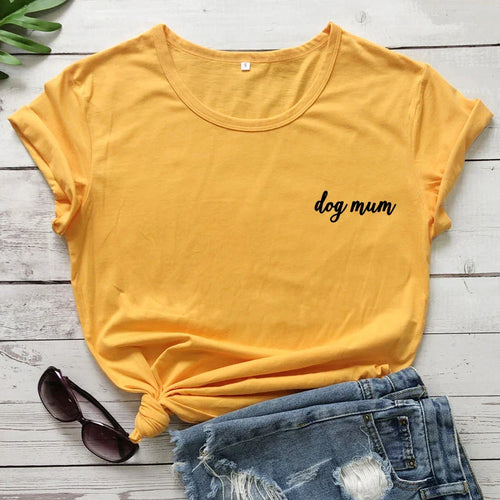 dog mum pocket tshirt cute women short sleeve dog mom tee shirt top