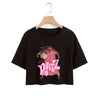 Kawaii Rat Ratz Mouse Cropped Print Crew Neck T-shirt Y2K Short Sleeve Tight Fit Crop Top Spring Summer Women's Clothing