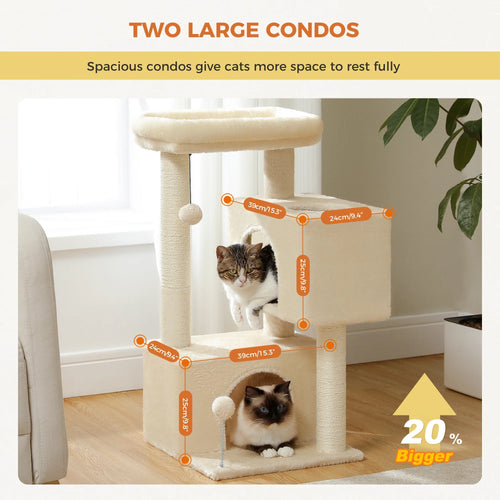 PAWZ Road Large Multi-Level Cat Tree with Condo and Hammock
