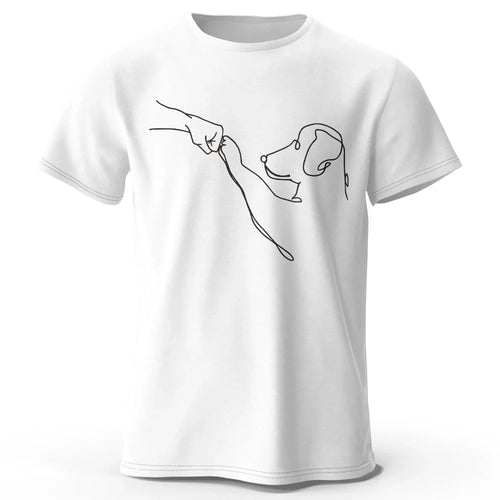 The Dog Friend Printed Modern Minimalist 100% Cotton T-Shirt, Lightweight Round Neck Short Sleeve Tee, Unisex Everyday Wear