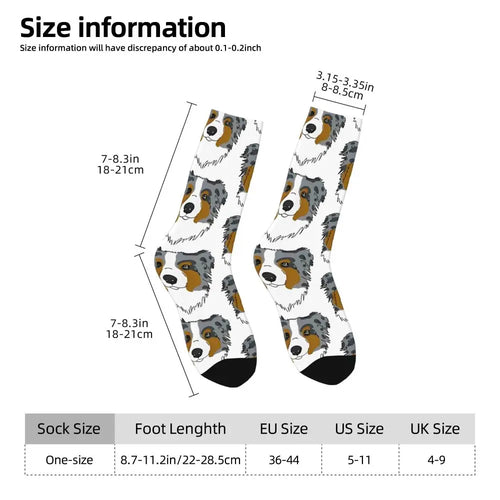 Men Socks Australian Shepherd Stockings Autumn Novelty Comfortable Socks Graphic Running Anti Slip Socks