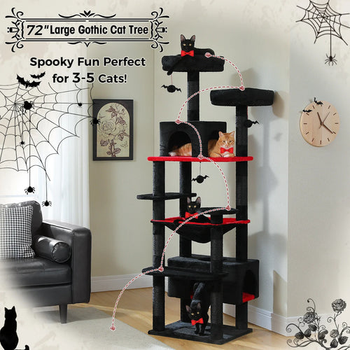 PAWZ Road Large Cat Tree Tower - 72 Multi-Level with Condo Grey