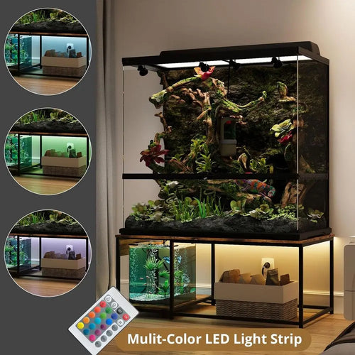 4x2x2 Reptile Enclosure Stand – 48x24 Tall Reptile Tank Stand or 120 Gallon Aquarium Stand, Bearded Dragon Cage, Snake Enclosu