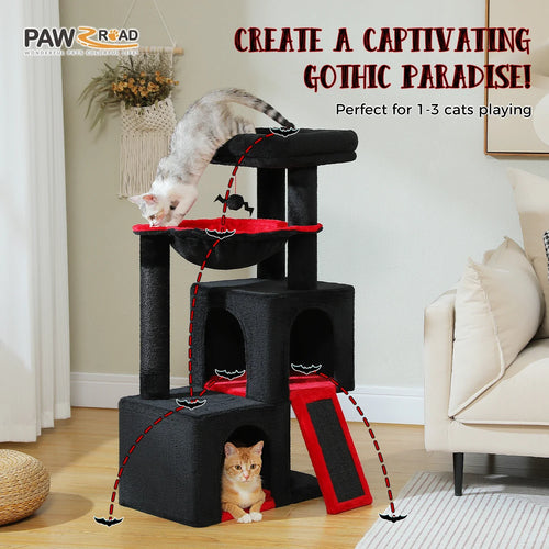 PAWZ Road Large Multi-Level Cat Tree with Condo and Hammock