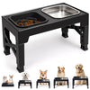 Elevated Slow Feeder Dog Bowls - 5 Heights Adjustable Stand