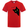 Meow Black Cat Funny Printing Men T-Shirts Breathable Tee Clothes Summer Streetwear Tops Oversized Loose Cotton Short Sleeve
