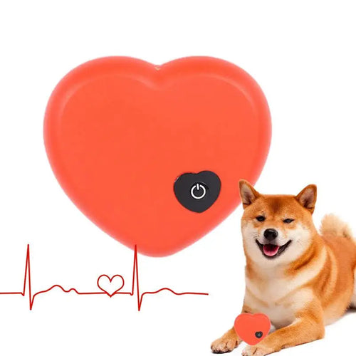 Realistic Heartbeat Simulator - Calming Puppy Toy Red 2.6