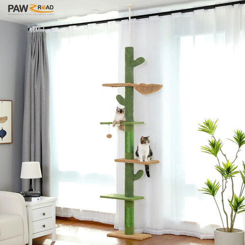PAWZ Road 5-Tier Floor to Ceiling Cactus Cat Tree - Green