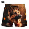 Cute Pet German Shepherd 3D Print Men Shorts Fashion Casual Men Beach Outdoor Shorts Cool Quick-dry Board Short Pant Ropa Hombre