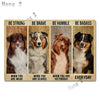 Aussie Metal Tin Sign Wall Decor Australian Shepherd Dog Bath Soap Poster Hanging Plaque Aluminum Signage Posters 8x12 Inch