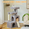 Pequlti 104cm Multi-Level Cat Tree with 2 Condos - Wood