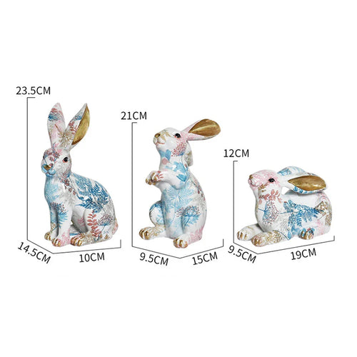 Shunmaii Lifelike Resin Rabbit Statue - Easter Bunny Ornament