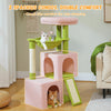 Pequlti 104cm Multi-Level Cat Tree with 2 Condos - Wood