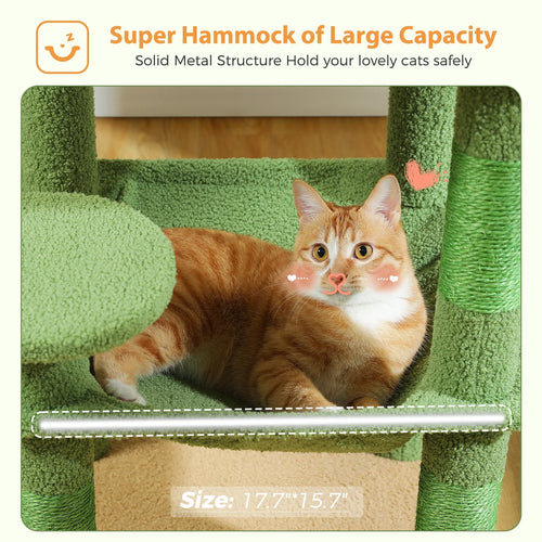 PAWZ Road Cactus Cat Tree Tower for Large Cats - Green 56