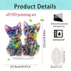 Colorful 2D Acrylic Cat Figurine - Modern Desktop Sculpture 9.8