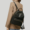 FOXER Brand Genuine Leather + Microfiber Women's Backpack Fashion Female Travel Bag Large Capacity Waterproof Backpack