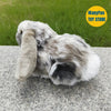 Realistic Lop Ear Rabbit Plush Toy, Lop Rabbit Plushie, Lifelike White Brown Bunny Stuffed Animal, Holland Lop Simulation Doll
