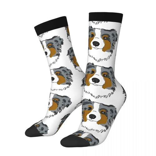 Men Socks Australian Shepherd Stockings Autumn Novelty Comfortable Socks Graphic Running Anti Slip Socks