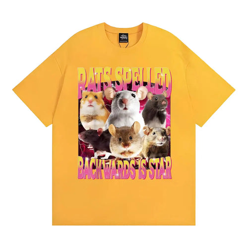 Rats Spelled Backwards Is Star Funny Rat Meme T Shirts Men Women Retro Humor Short Sleeve T-shirts Oversized 100% Cotton T-shirt