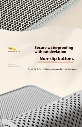 Cat Litter Mat 2-Layer Design Premium Sand Trapping Technology Waterproof Base Non-Slip Pet Floor Protector for Indoor Kittens