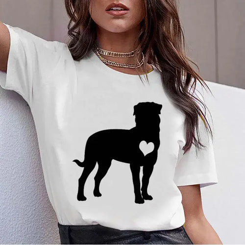 Hot Sale Bull Terrier Rottweiler Kawaii Printed TShirt Women Beagle Cute Whippet Funny Dog T-shirt Collie Malinois Women Clothes