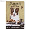 Aussie Metal Tin Sign Wall Decor Australian Shepherd Dog Bath Soap Poster Hanging Plaque Aluminum Signage Posters 8x12 Inch