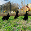 Hollow Wrought Iron Rabbit and Squirrel Garden Figurines
