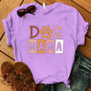 Dog Mama Printing T-Shirt Women Tees Round Neck T-Shirt