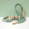 Luxury Bow Dog Collar Set | Cotton & Polyester | XS–XL | With Leash & Poop Bag