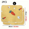 2 Sets of Aesthetically Pleasing Rabbit-Shaped and Carrot-Shaped Pee Pads - Reusable, Super Absorbent, Washable Small Pet Potties Suitable for Guinea Pigs, Hamsters, Rabbits, Etc. - Easy-To-Clean Cage Liners, Odor-Resistant,