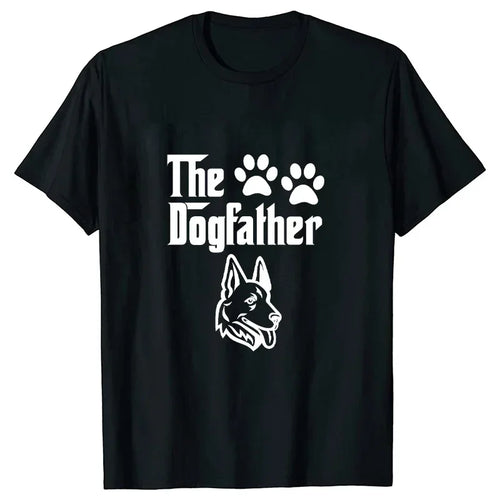 The Dogfather Funny T-shirts for Men Dog Dad T-shirt German Shepherd Dad Male Tshirts Short Sleeve Summer Oversized T Shirt Tee