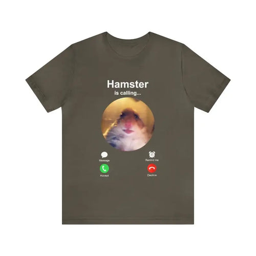 Hamster is Calling Funny Meme Shirt Meme Hamster Staring T-shirt Front Camera hamster calling Hamster Funny shirt Hamster meme
