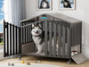 Heavy Duty Dog Crate Furniture with Wheels for Large Dogs
